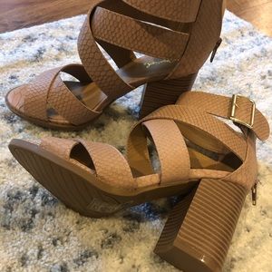 Nude Block Heels